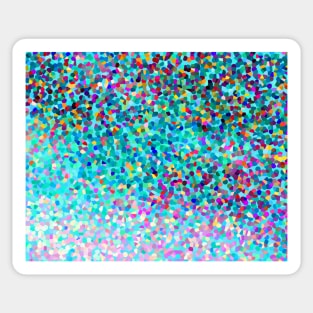 Aqua Blue Multicolored Abstract Art Shapes Pattern Sticker